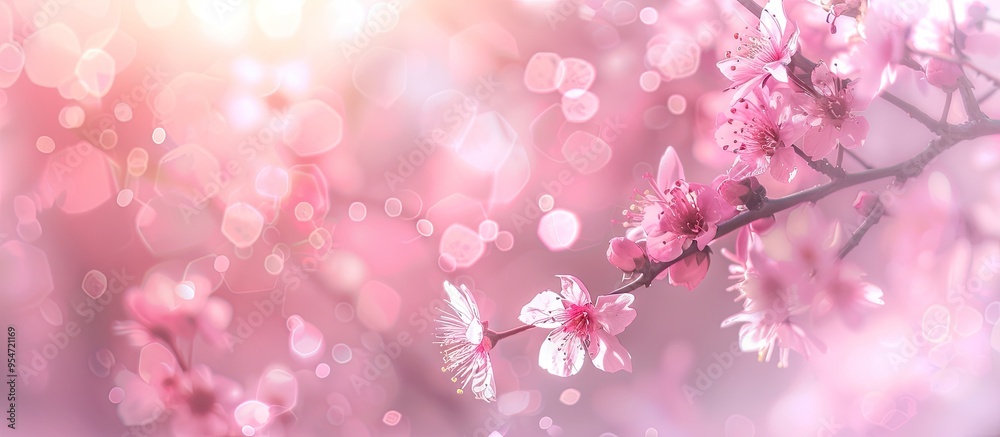 Aufkleber Pink sakura blossoms Spring abstraction with a soft focus effect. with copy space image. Place for adding text or design
