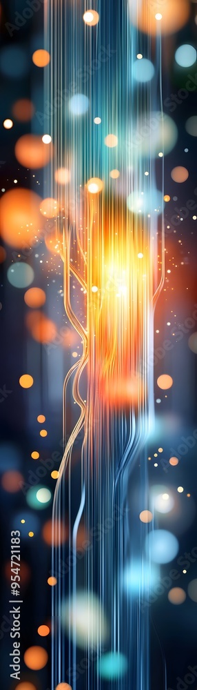 Canvas Prints Abstract Light Streaks and Bokeh.