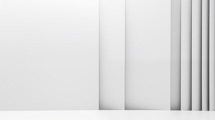 Minimalist White Abstract Wall With Vertical Panels And Soft Lighting