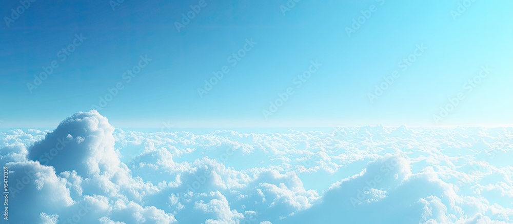 Aufkleber Clear blue sky with clouds. with copy space image. Place for adding text or design