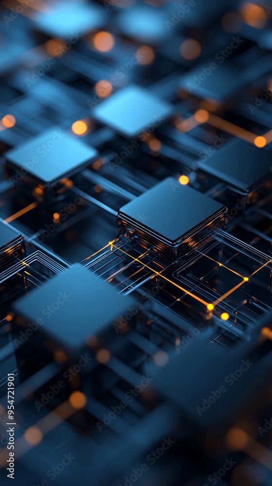 Poster abstract 3d grid representing a website s architecture, backend development visualization, digital i