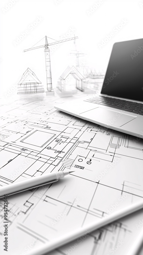 Poster wireframe of a website layout with focus on user navigation paths, intuitive design concept, seamles