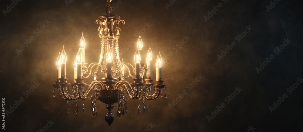 Aufkleber vintage style chandelier. with copy space image. Place for adding text or design
