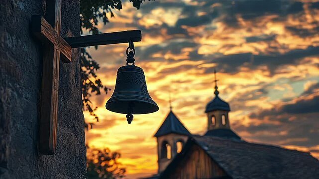 bell tower featuring a bell from a rural church