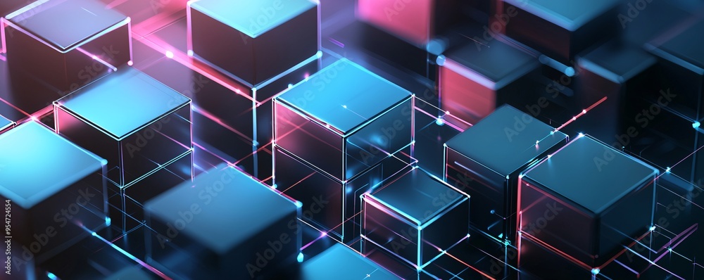 Poster abstract 3d grid representing a website s architecture, backend development visualization, digital i