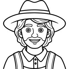 Fototapeta premium cartoon vector illustration of farmer