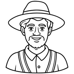 Fototapeta premium cartoon vector illustration of farmer