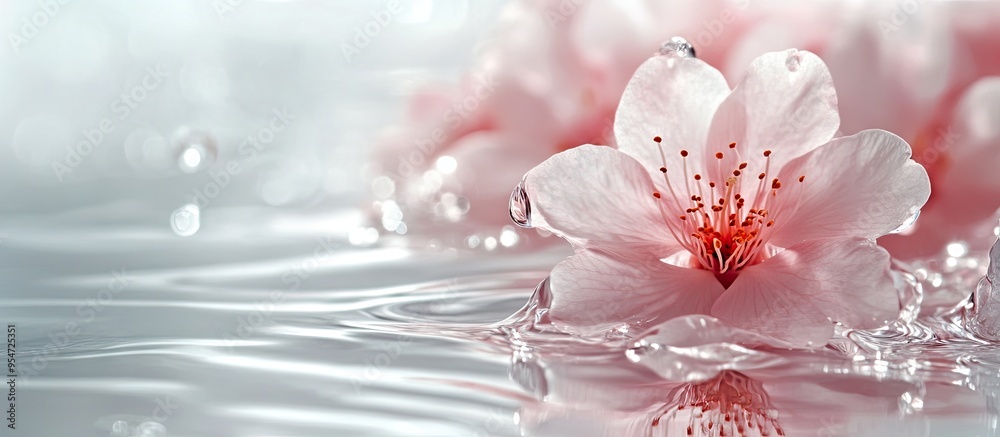Poster Flower background material with floral water. with copy space image. Place for adding text or design