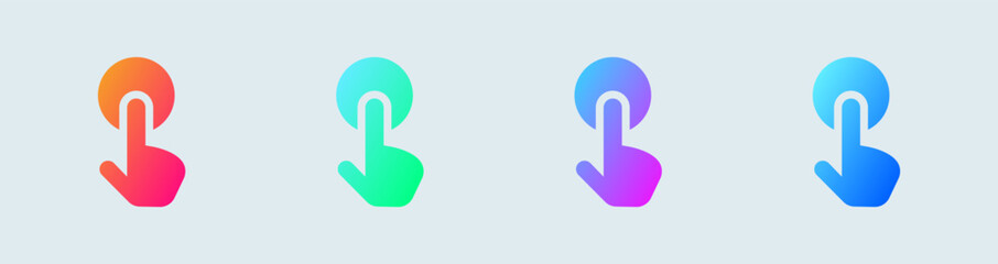 Approved solid icon in gradient colors. Confirm signs vector illustration.