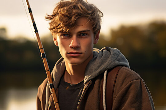 Sport fishing man hobby photo made with generative AI