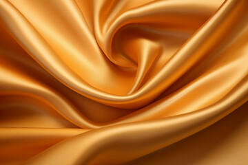 Fototapeta premium Golden silk satin smooth background. Yellow luxury grainy gradient texture