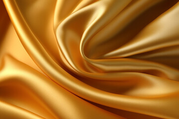 Fototapeta premium Abstract golden silk textile flowy background