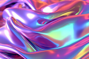Ethereal Silk Waves  vaporwave holographic background