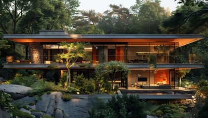 Modern Home Above Forest Floor, Beacon of Contemporary Living