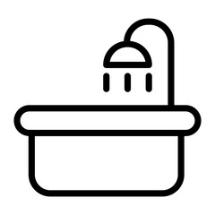Bathtub icon in thin line style vector illustration graphic design