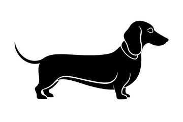 Dachshund Dog Silhouette, Vector Illustration, Clipart