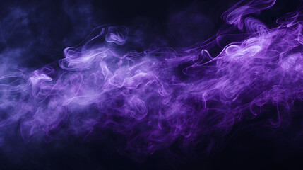Pink-Purple Smoke Swirling on Dark Black Background
