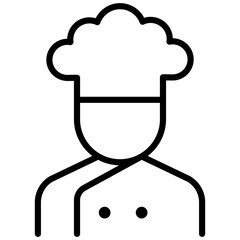 Chef icon in thin line style vector illustration graphic design