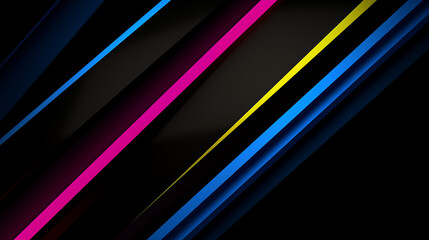Fototapeta premium Dark Abstract Diagonal Neon Stripes With Vibrant Colors