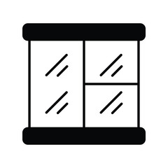 window glyph icon with white background vector stock illustration