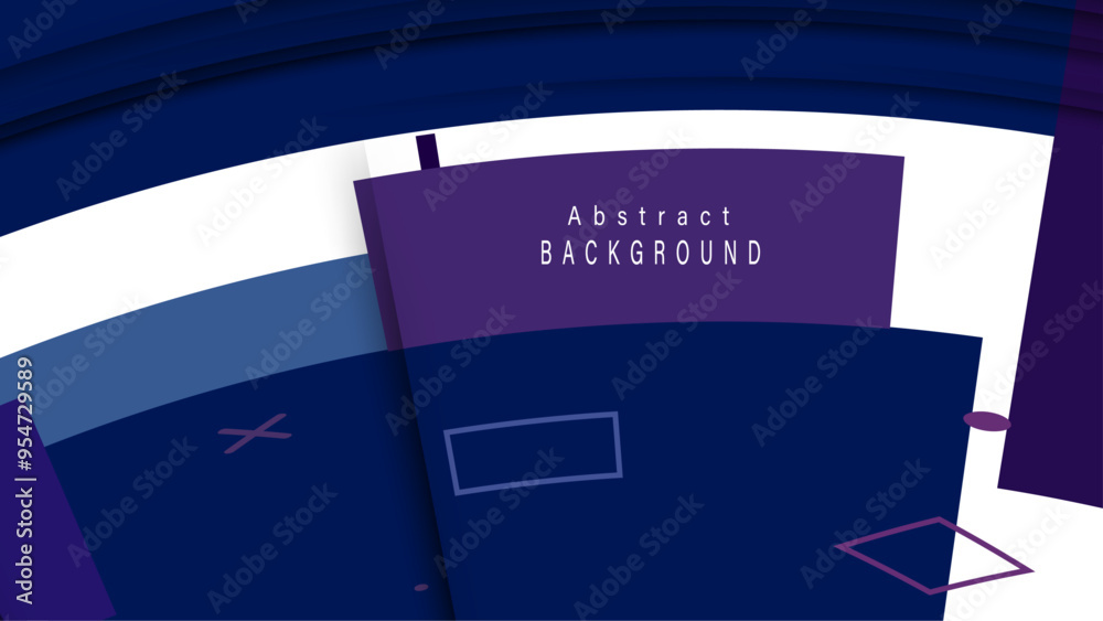 Wall mural Abstract Background Design with Geometric Shapes in Blue and Purple Tones