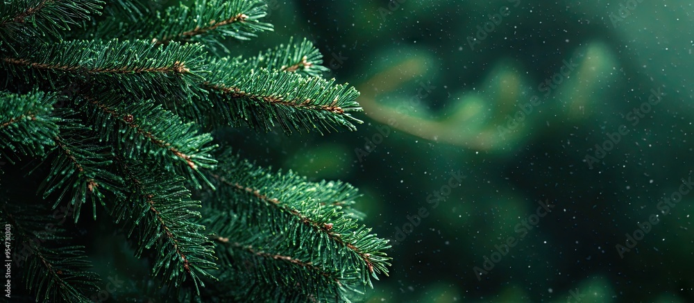 Leinwandbilder Background of fir branches. with copy space image. Place for adding text or design