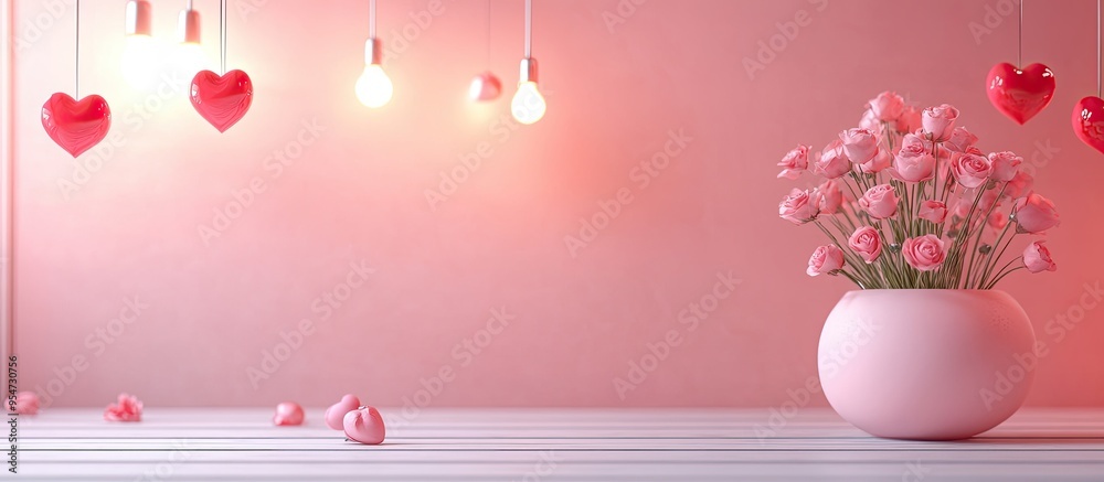 Aufkleber Valentine s Day backdrop. with copy space image. Place for adding text or design
