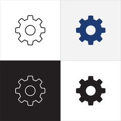 Icon related to business. Contains icons of gear, cog wheel set, setup, setting, option. vector graphic resource for illustration and user interface in thin line and solid design.