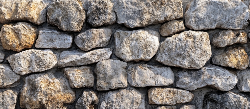 Leinwandbilder Background designed with a stone wall from a rural structure. with copy space image. Place for adding text or design