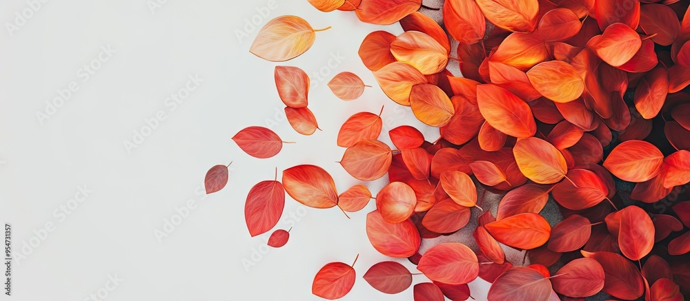Leinwandbilder autumn colored painted leaves. with copy space image. place for adding text or design
