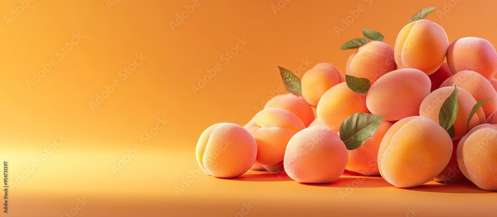 Aufkleber Apricot. with copy space image. Place for adding text or design