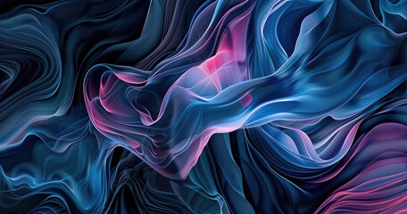 Obraz premium A mesmerizing abstract composition featuring flowing waves of vibrant colors, creating a sense of depth and movement.