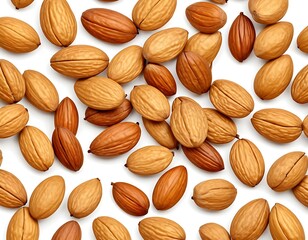 Obraz premium Almonds, isolated on white background