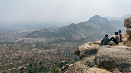 A group of tourists goes through the mountains with backpacks and tents. Camping in tents in the mountains. Travel concept. Mountains. Tourism. Camping. Hiking. Walking tour. Overcoming difficulties