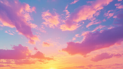 Fototapeta premium sunset in the sky, sky is vibrant with shades of orange, pink, and purple, blending seamlessly into the calm waters below