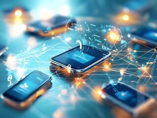 Mobile Network and Digital Connection Concept.