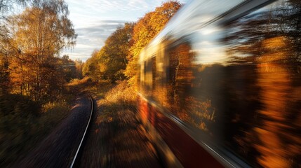 Autumn Train Journey Through the Vibrant Countryside