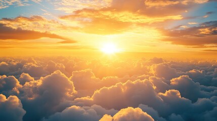 Golden Sunset Above the Clouds