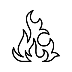 Fire, flame, burn icon in thin line style vector illustration graphic design
