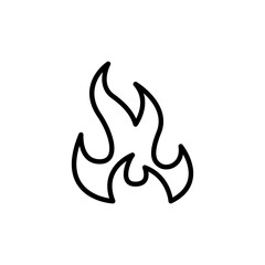 Fire, flame, burn icon in thin line style vector illustration graphic design