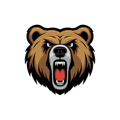 Bear roar design illustration logo on white background