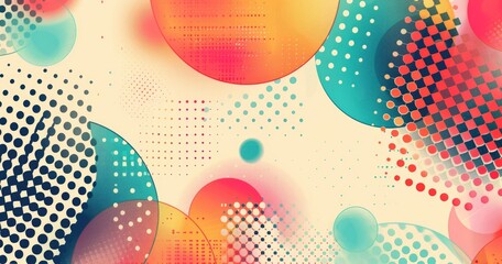 A vibrant abstract design featuring colorful circles and patterns, ideal for backgrounds or graphic projects.