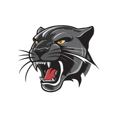 Black panther design illustration logo on white background