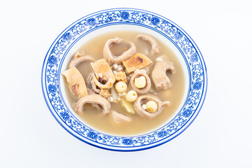 Chinese Healthy Soup - Lotus Seed, Cuttlefish and Pork Tripe Soup