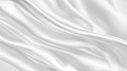 Obraz premium White satin silk fabric with soft folds, elegant textile background with drape and flowing texture.