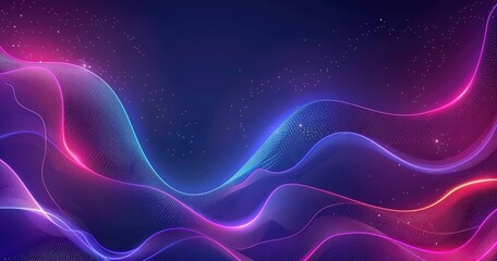 Fototapeta premium A vibrant and abstract wave pattern with glowing colors, creating a dynamic visual effect suitable for backgrounds or digital art.