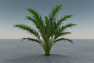 Obraz premium 3D Visual of Ophiopogon Japonicus Foliage on a Serene Sterile Backdrop