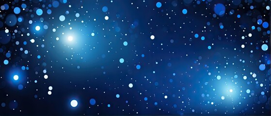 Obraz premium Digital painting of a dark blue bokeh background