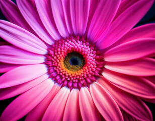Closeup Illustration of a Pink Daisy Flower Detailed Artistic Floral Design and Botanical Art
