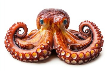 Obraz premium Close-up of a Red Octopus with Large Eyes and Tentacles